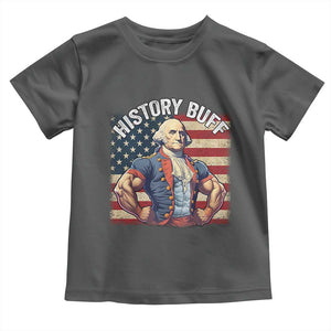 Funny George Washington Weightlifting History Buff Toddler T Shirt 4th of July Patriotic TS11 Dark Heather Print Your Wear
