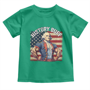 Funny George Washington Weightlifting History Buff Toddler T Shirt 4th of July Patriotic TS11 Irish Green Print Your Wear