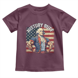 Funny George Washington Weightlifting History Buff Toddler T Shirt 4th of July Patriotic TS11 Maroon Print Your Wear