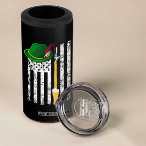 Funny German Beer 4 in 1 Can Cooler Tumbler Oktoberfest Vintage American Flag Alpine hat TS11 Print Your Wear