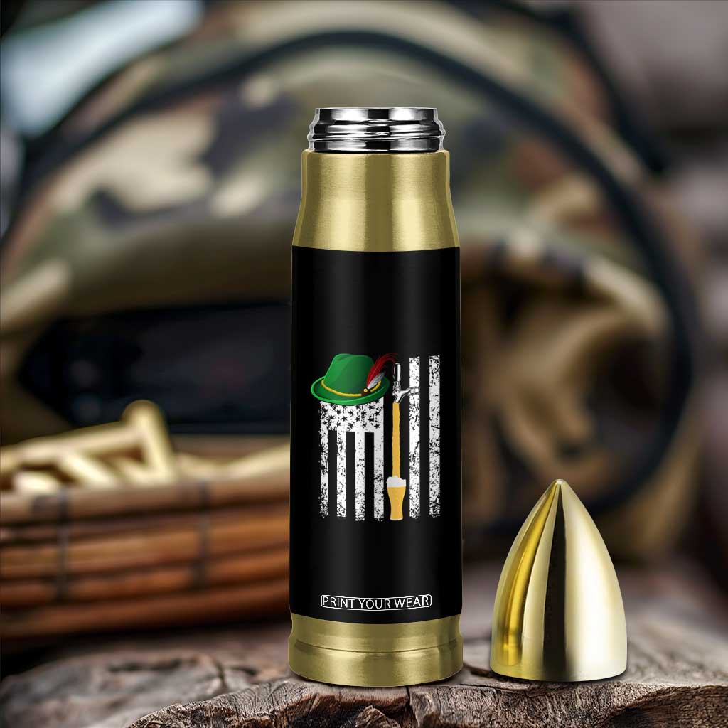 Funny German Beer Bullet Tumbler Oktoberfest Vintage American Flag Alpine hat TS11 Print Your Wear