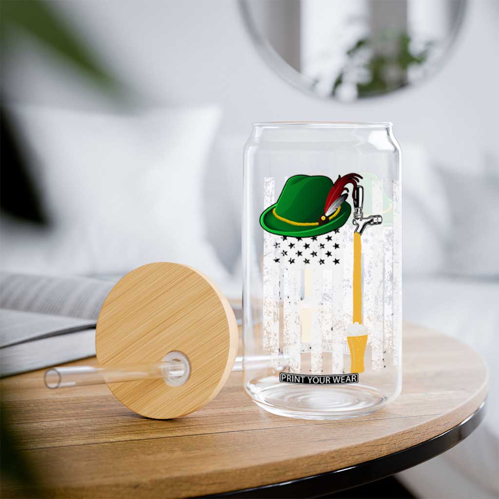 Funny German Beer Glass Can Oktoberfest Vintage American Flag Alpine hat TS11 Print Your Wear