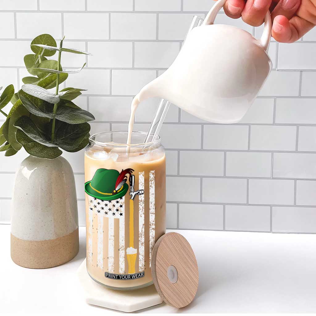 Funny German Beer Glass Can Oktoberfest Vintage American Flag Alpine hat TS11 Print Your Wear