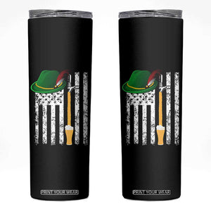 Funny German Beer Skinny Tumbler Oktoberfest Vintage American Flag Alpine hat TS11 Black Print Your Wear