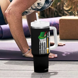 Funny German Beer Tumbler With Handle Oktoberfest Vintage American Flag Alpine hat TS11 Print Your Wear