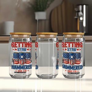 Funny Getting Star Spangled Hammered Since 1776 Glass Can 4th of July Beers American Flag TS11 Print Your Wear