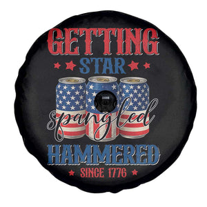 Funny Getting Star Spangled Hammered Since 1776 Spare Tire Cover 4th of July Beers American Flag TS11 Print Your Wear