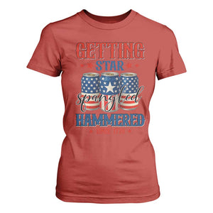 Funny Getting Star Spangled Hammered Since 1776 T Shirt For Women 4th of July Beers American Flag TS11 Red Print Your Wear