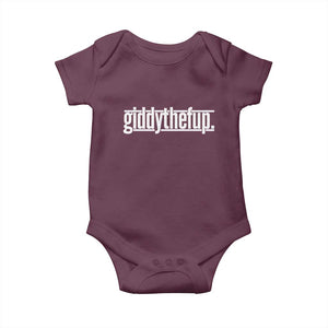 Funny Giddythefup Derby Day Baby Onesie Derby Giddy Up Horse Racing TS11 Maroon Print Your Wear