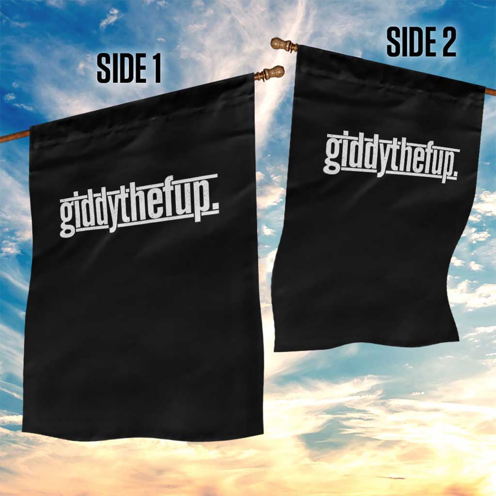 Funny Giddythefup Derby Day Garden Flag Derby Giddy Up Horse Racing TS11 Print Your Wear