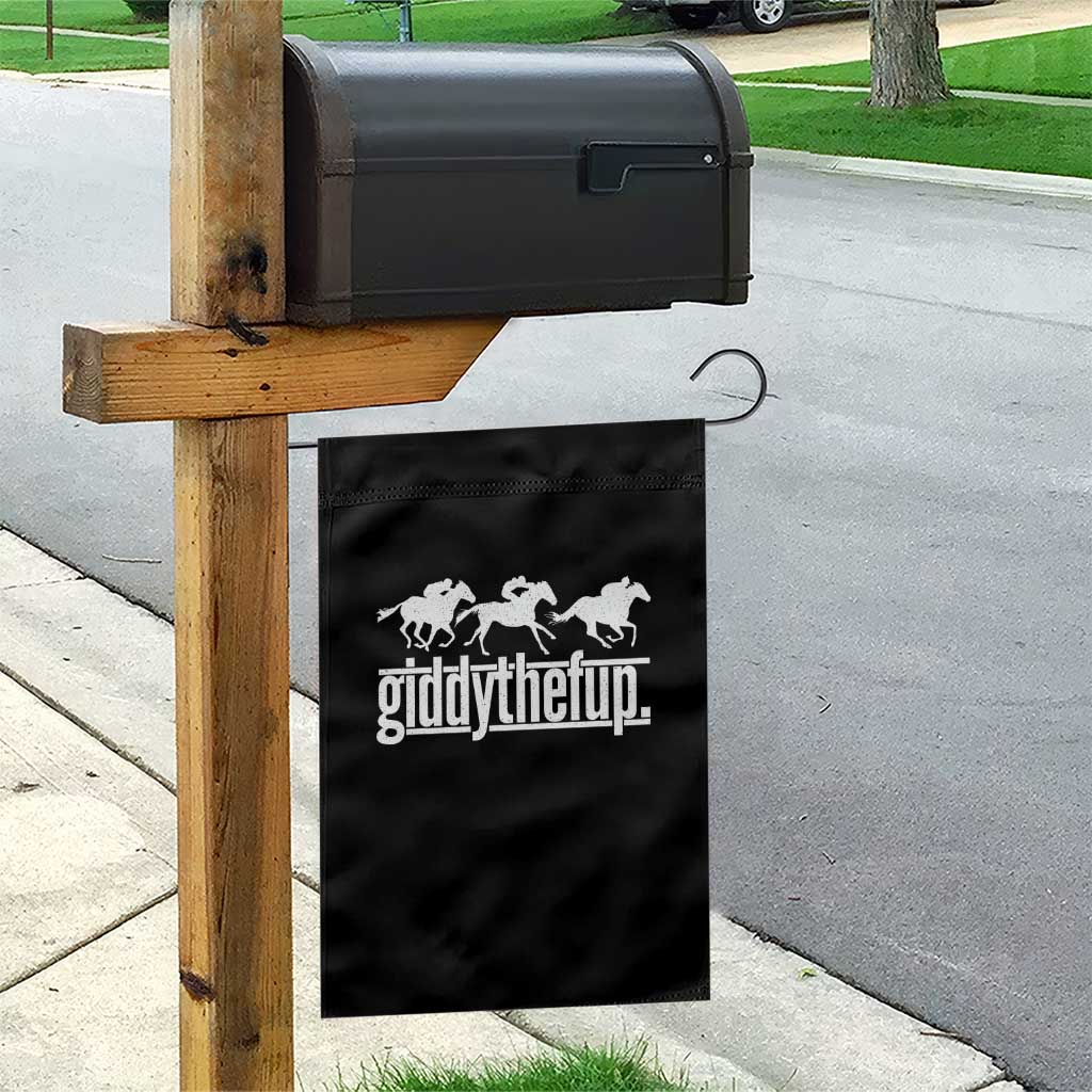 Funny Giddythefup Derby Day Garden Flag Vintage Giddy Up Horse Racing TS11 Print Your Wear