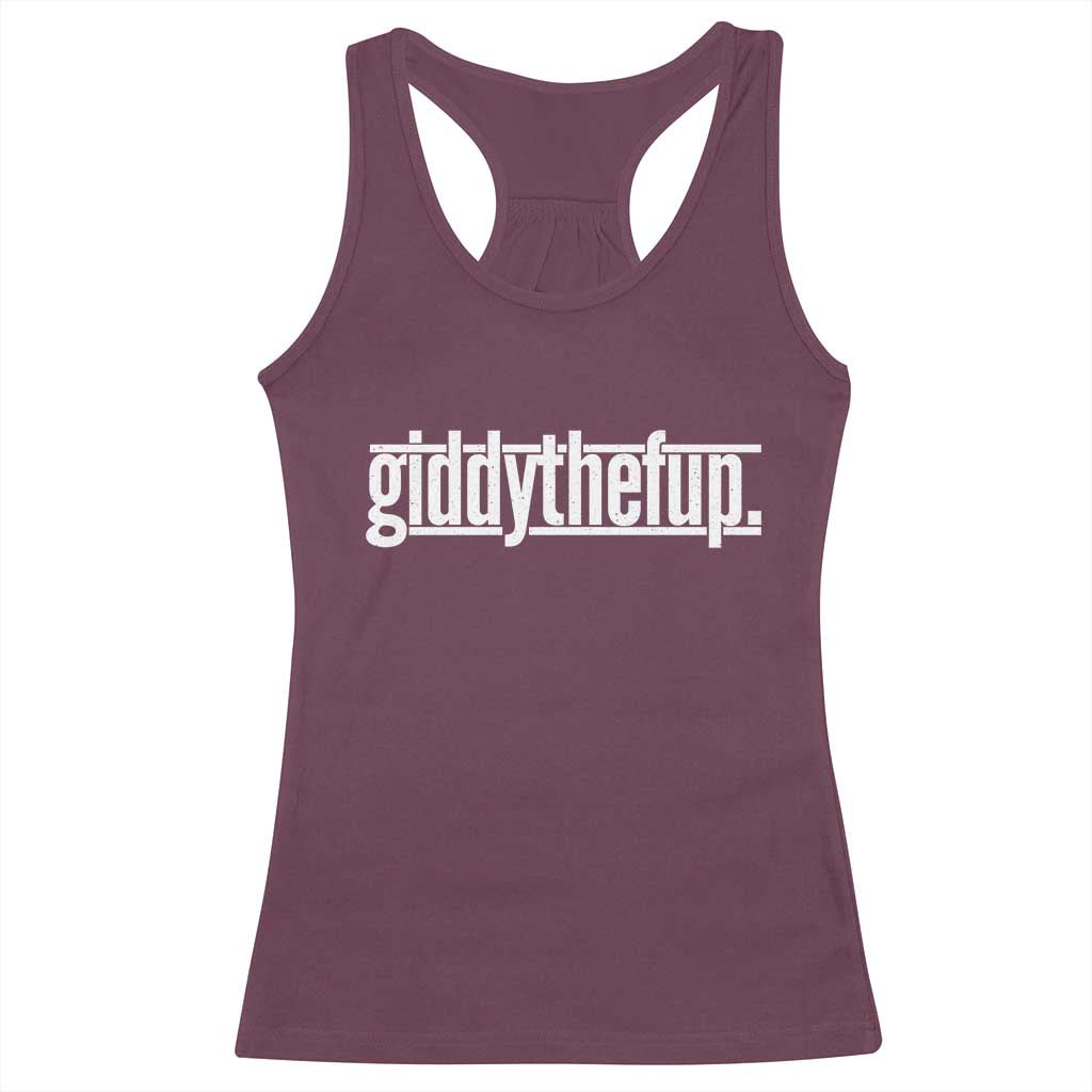 Funny Giddythefup Derby Day Racerback Tank Top Derby Giddy Up Horse Racing TS11 Print Your Wear