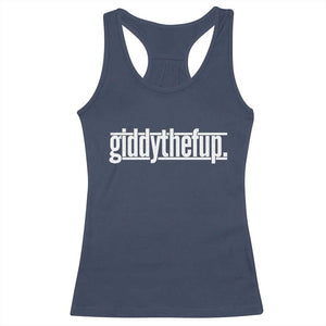 Funny Giddythefup Derby Day Racerback Tank Top Derby Giddy Up Horse Racing TS11 Navy Print Your Wear