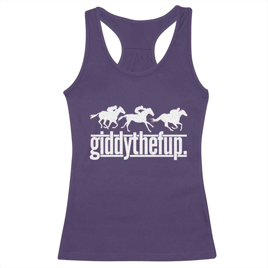 Funny Giddythefup Derby Day Racerback Tank Top Vintage Giddy Up Horse Racing TS11 Print Your Wear