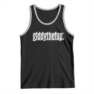 Funny Giddythefup Derby Day Tank Top Derby Giddy Up Horse Racing TS11 Black Athletic Heather Print Your Wear