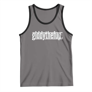 Funny Giddythefup Derby Day Tank Top Derby Giddy Up Horse Racing TS11 Deep Heather Black Print Your Wear