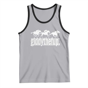 Funny Giddythefup Derby Day Tank Top Vintage Giddy Up Horse Racing TS11 Athletic Heather Black Print Your Wear
