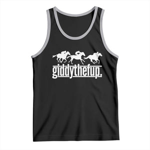 Funny Giddythefup Derby Day Tank Top Vintage Giddy Up Horse Racing TS11 Black Athletic Heather Print Your Wear