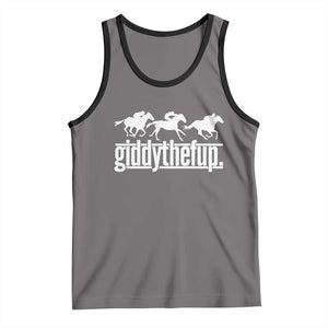 Funny Giddythefup Derby Day Tank Top Vintage Giddy Up Horse Racing TS11 Deep Heather Black Print Your Wear