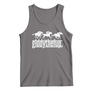 Funny Giddythefup Derby Day Tank Top Vintage Giddy Up Horse Racing TS11 Deep Heather Print Your Wear