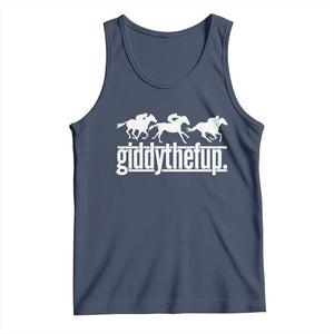 Funny Giddythefup Derby Day Tank Top Vintage Giddy Up Horse Racing TS11 Navy Print Your Wear
