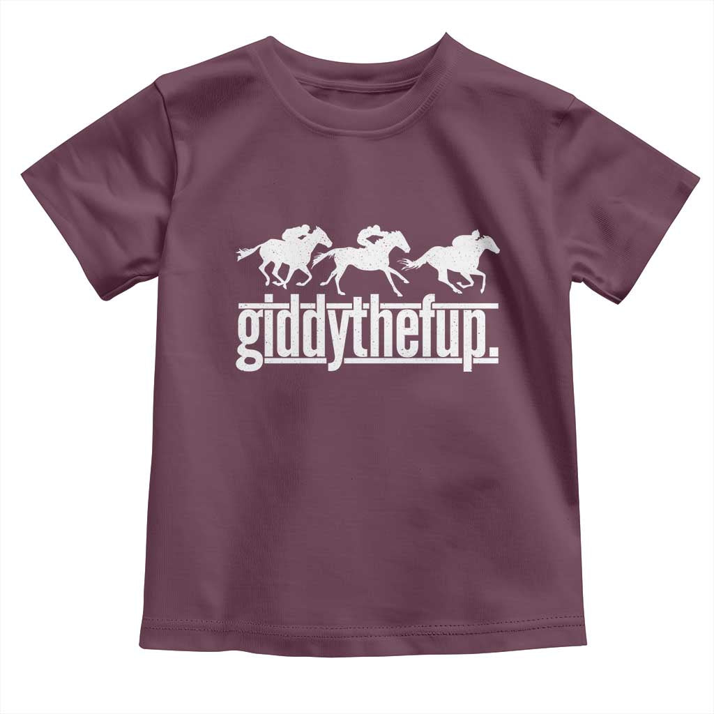 Funny Giddythefup Derby Day Toddler T Shirt Vintage Giddy Up Horse Racing TS11 Print Your Wear