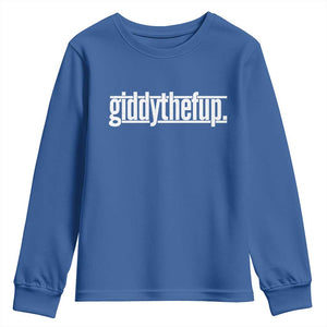 Funny Giddythefup Derby Day Youth Sweatshirt Derby Giddy Up Horse Racing TS11 Royal Blue Print Your Wear
