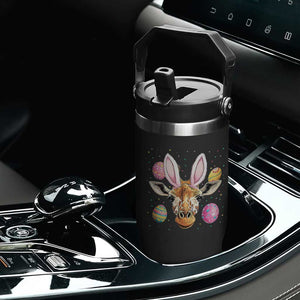 Funny Giraffe Bunny Flip Straw Tumbler Happy Easter Day Sunday TS02 Print Your Wear
