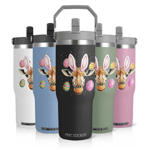 Funny Giraffe Bunny Flip Straw Tumbler Happy Easter Day Sunday TS02 Print Your Wear