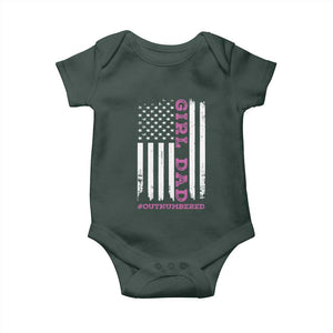Funny Girl Dad Outnumbered Baby Onesie Vintage American Flag Father's Day TS11 Print Your Wear