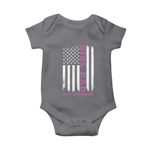 Funny Girl Dad Outnumbered Baby Onesie Vintage American Flag Father's Day TS11 Print Your Wear