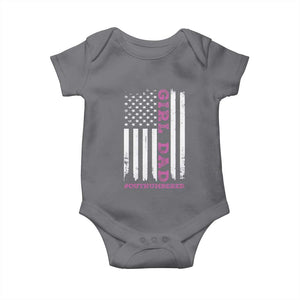 Funny Girl Dad Outnumbered Baby Onesie Vintage American Flag Father's Day TS11 Charcoal Print Your Wear