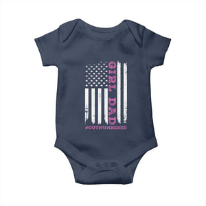Funny Girl Dad Outnumbered Baby Onesie Vintage American Flag Father's Day TS11 Print Your Wear