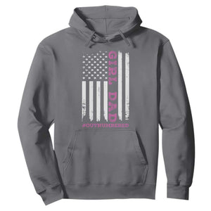 Funny Girl Dad Outnumbered Hoodie Vintage American Flag Father's Day TS11 Charcoal Print Your Wear