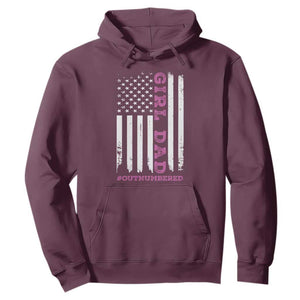 Funny Girl Dad Outnumbered Hoodie Vintage American Flag Father's Day TS11 Print Your Wear