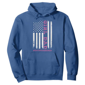 Funny Girl Dad Outnumbered Hoodie Vintage American Flag Father's Day TS11 Royal Blue Print Your Wear