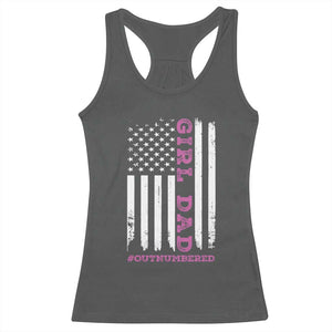 Funny Girl Dad Outnumbered Racerback Tank Top Vintage American Flag Father's Day TS11 Print Your Wear
