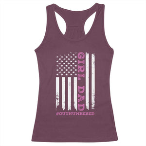 Funny Girl Dad Outnumbered Racerback Tank Top Vintage American Flag Father's Day TS11 Print Your Wear