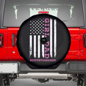 Funny Girl Dad Outnumbered Spare Tire Cover Vintage American Flag Father's Day TS11 Black Print Your Wear