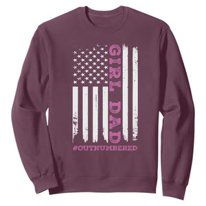 Funny Girl Dad Outnumbered Sweatshirt Vintage American Flag Father's Day TS11 Print Your Wear