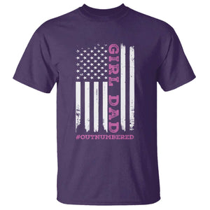 Funny Girl Dad Outnumbered T Shirt Vintage American Flag Father's Day TS11 Purple Print Your Wear