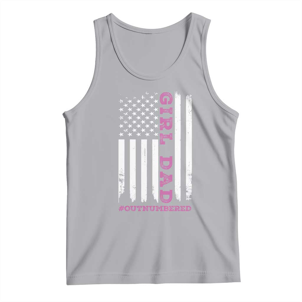 Funny Girl Dad Outnumbered Tank Top Vintage American Flag Father's Day TS11 Print Your Wear