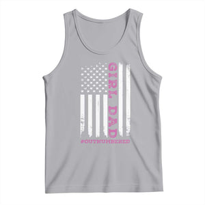 Funny Girl Dad Outnumbered Tank Top Vintage American Flag Father's Day TS11 Print Your Wear