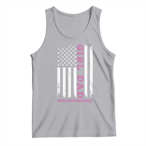 Funny Girl Dad Outnumbered Tank Top Vintage American Flag Father's Day TS11 Athletic Heather Print Your Wear