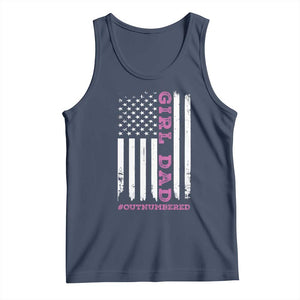 Funny Girl Dad Outnumbered Tank Top Vintage American Flag Father's Day TS11 Navy Print Your Wear