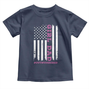 Funny Girl Dad Outnumbered Toddler T Shirt Vintage American Flag Father's Day TS11 Print Your Wear