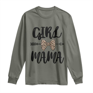 Funny Girl Mama Long Sleeve Shirt Leopard New Mom Mother's Day TS11 Military Green Print Your Wear