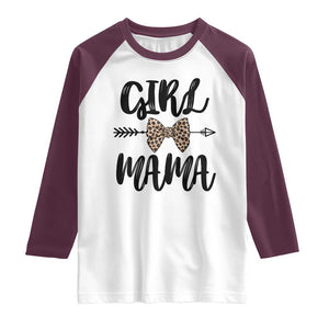 Funny Girl Mama Raglan Shirt Leopard New Mom Mother's Day TS11 White Maroon Print Your Wear