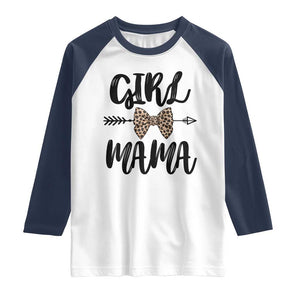 Funny Girl Mama Raglan Shirt Leopard New Mom Mother's Day TS11 White Navy Print Your Wear