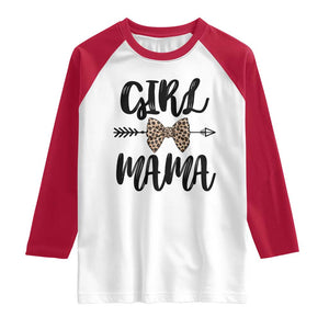 Funny Girl Mama Raglan Shirt Leopard New Mom Mother's Day TS11 White Red Print Your Wear